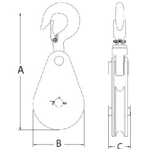 Light Duty Snatch Block Hook Type