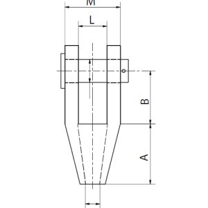 Metalling Socket (Open Type) Line Drawing
